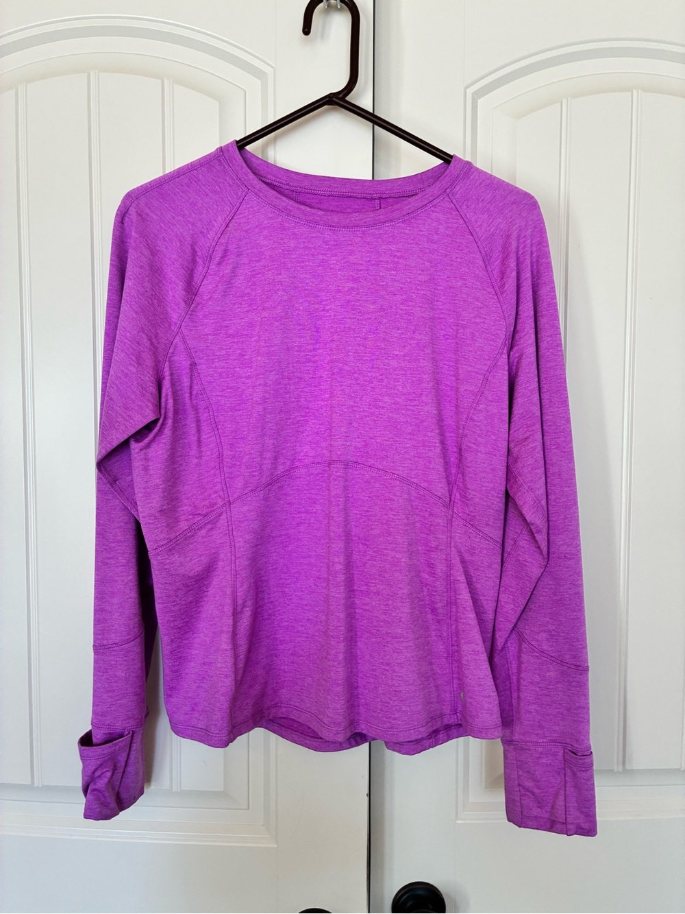 Layer 8 Women's Purple Qwick-Dry Long Sleeve Athletic Shirt XL Thumbholes